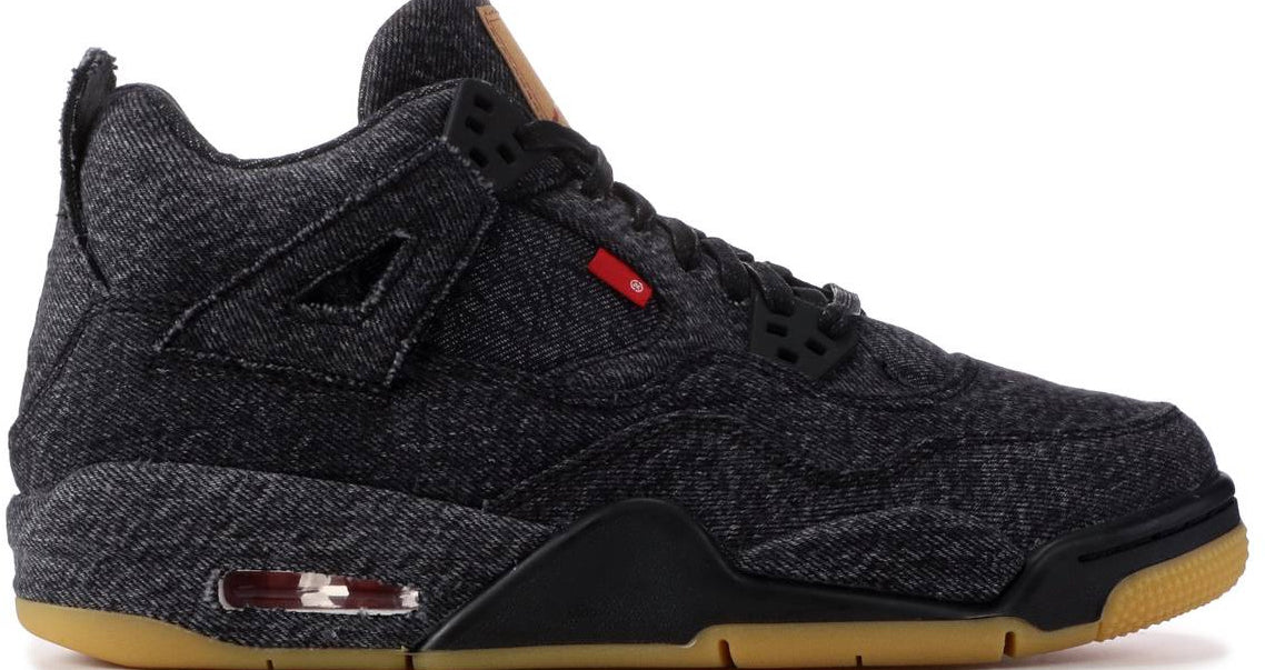 Levis X Air Jordan 4 Retro "Black Denim" (GS / Juniors) (2018) | MrSneaker