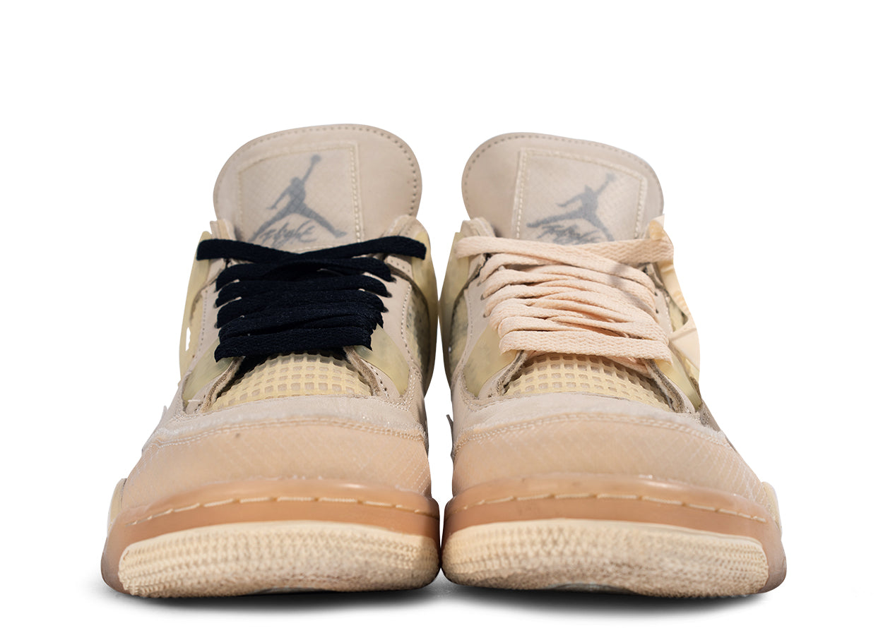 Pre-owned Off-White X Air Jordan 4 Retro "Sail" (2020) UK6.5 | MrSneaker