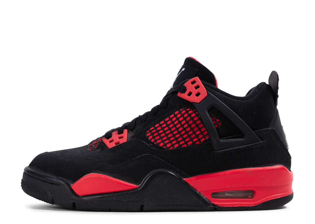 Pre-owned Air Jordan 4 Retro "Red Thunder" (GS/Juniors) (2022) UK6 | MrSneaker