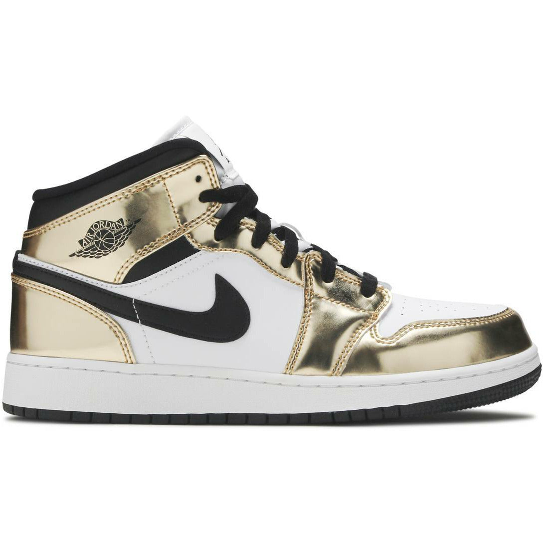 Air Jordan 1 Mid "Metallic Gold Black White" (GS/Juniors) (2020) | MrSneaker