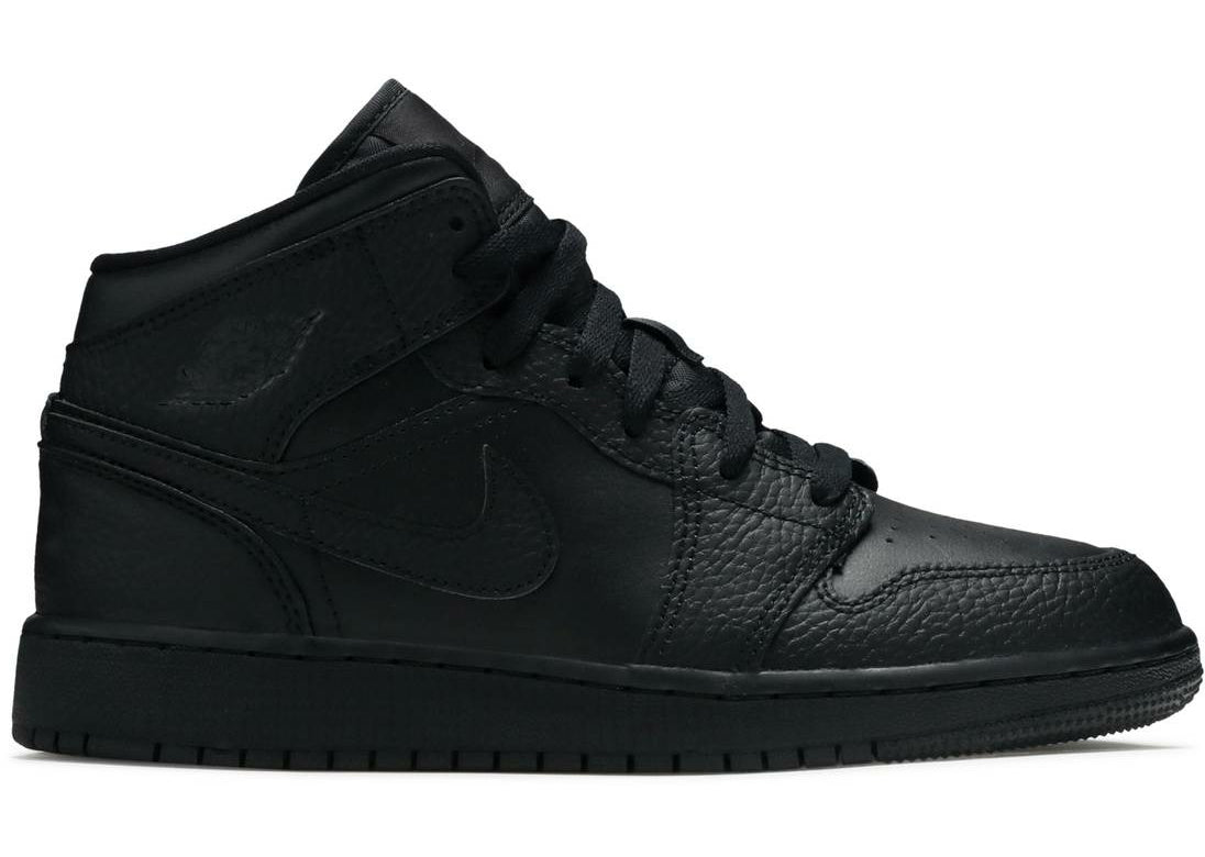 Air Jordan 1 Mid "Triple Black" (GS/Juniors) | MrSneaker