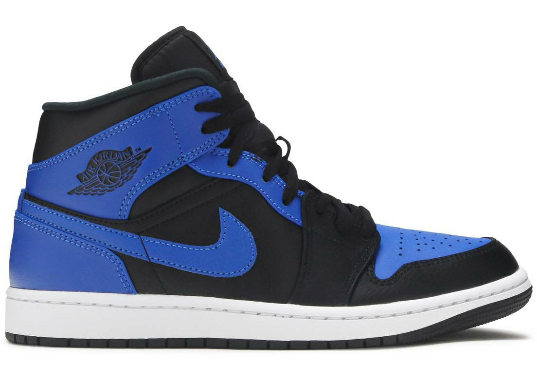 Air Jordan 1 Mid "Hyper Royal" (Tumbled Leather) (2021) | MrSneaker