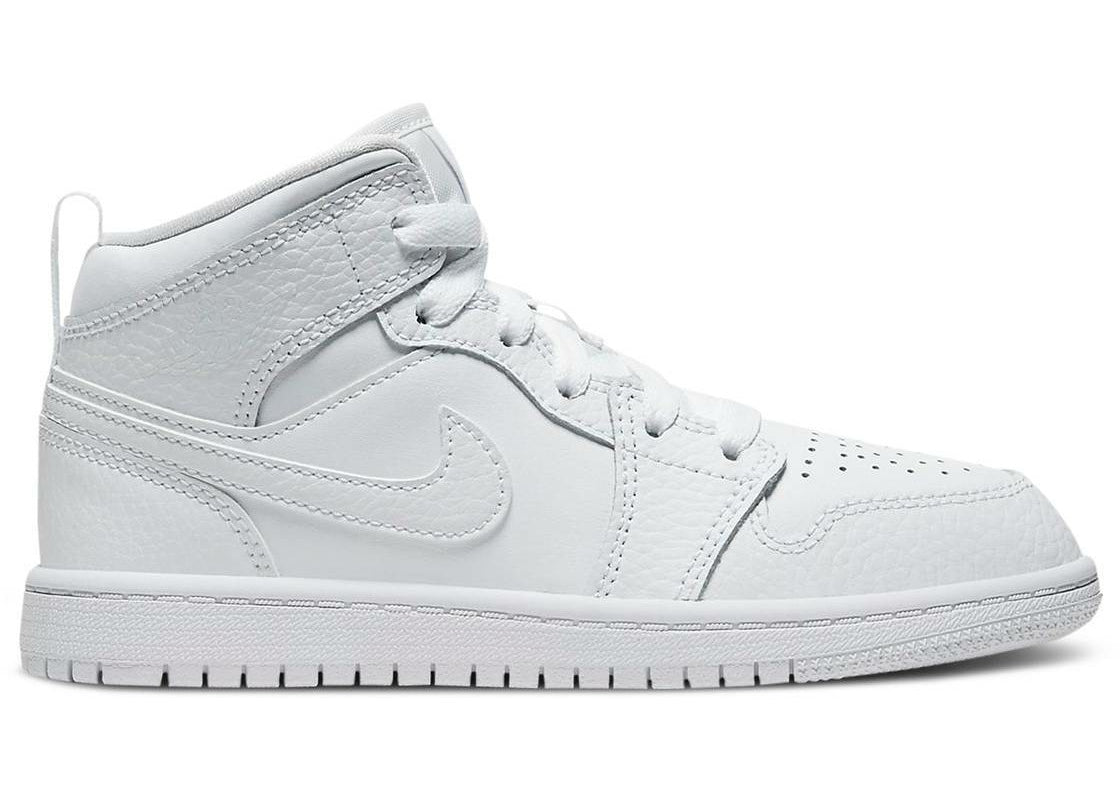 Air Jordan 1 Mid Retro "Triple White" (PS/Kids) | MrSneaker