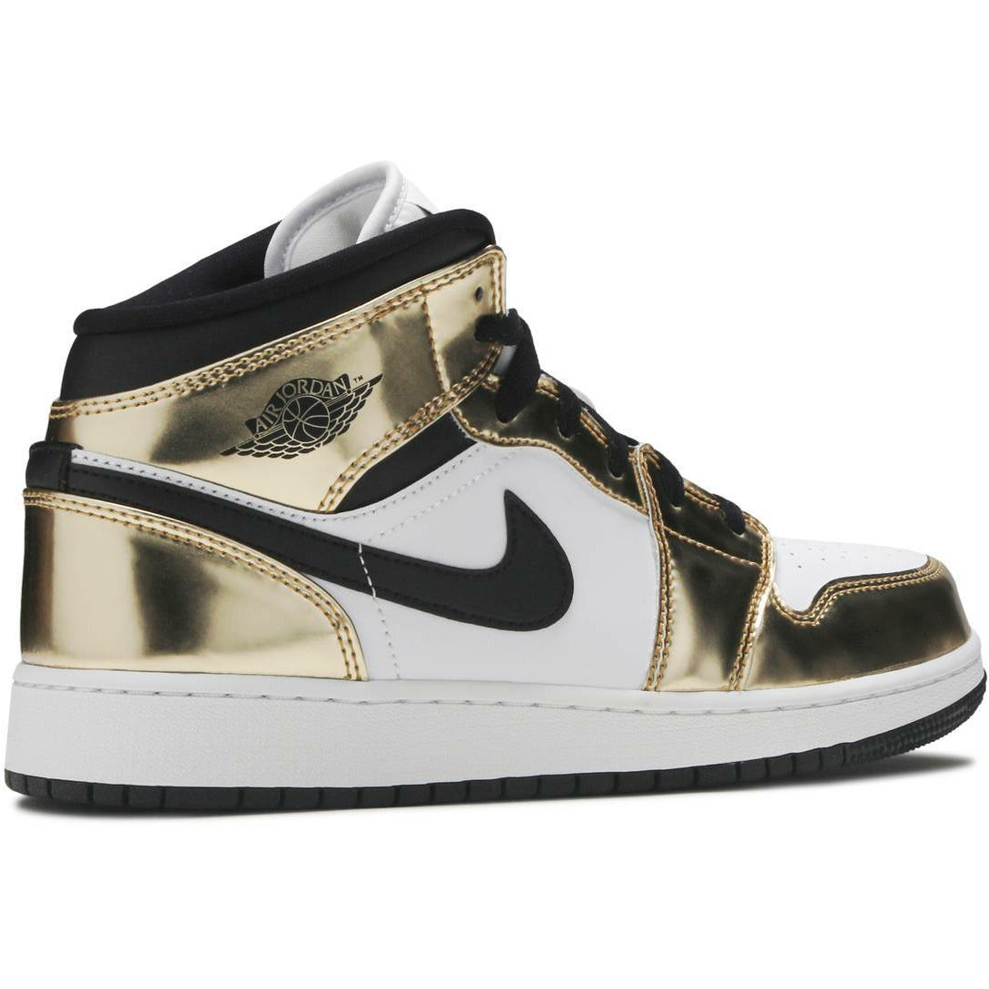 Air Jordan 1 Mid "Metallic Gold Black White" (GS/Juniors) (2020) | MrSneaker