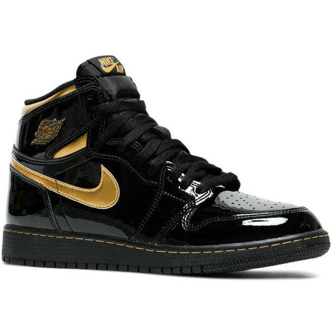Air Jordan 1 Retro High Patent "Black Metallic Gold" (2020) | MrSneaker