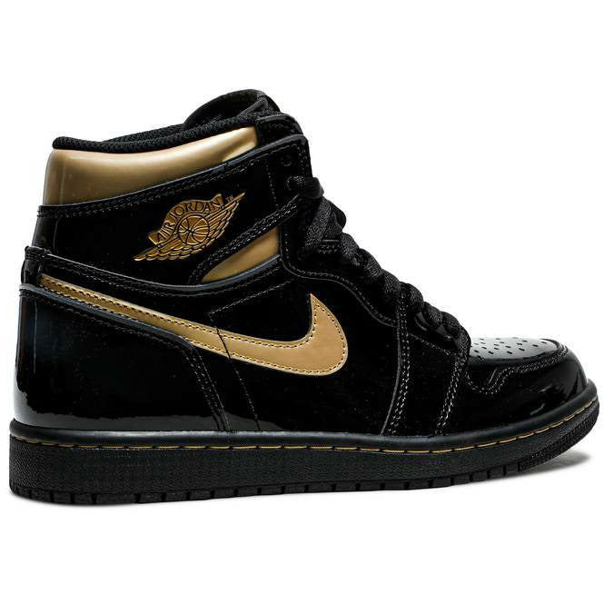 Air Jordan 1 Retro High Patent "Black Metallic Gold" (2020) | MrSneaker