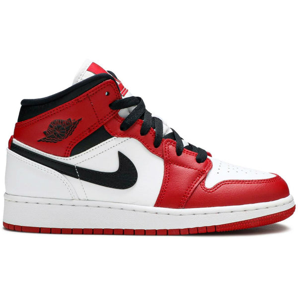 Air Jordan 1 Mid 'Chicago White Toe' (GS/Juniors) (2020)