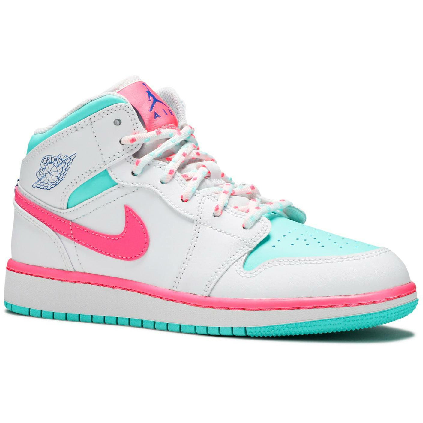 Air Jordan 1 Mid "White Pink Green Soar" (GS/Juniors) (2020) | MrSneaker